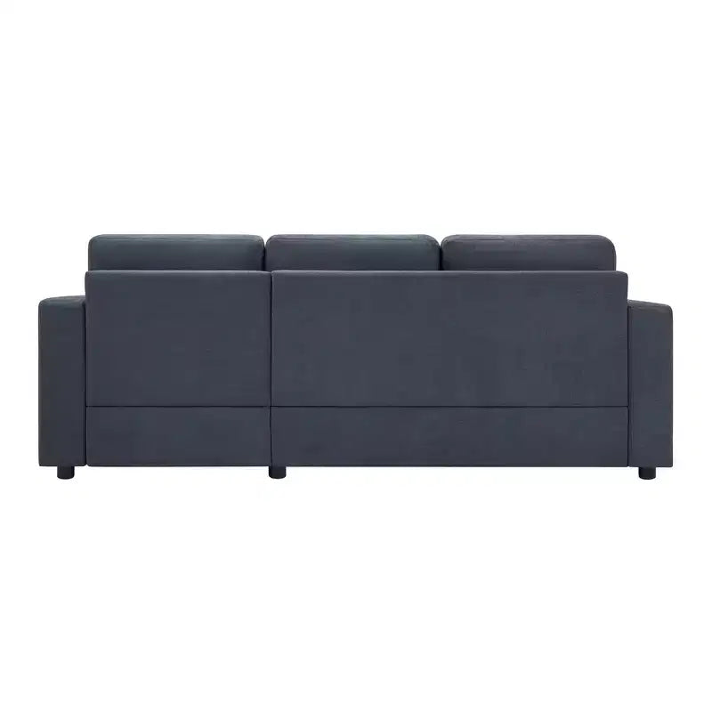 Whisen 84.6 Divano e Sofà Sezionale Moderno a L con Chaise Longue Curva, Tasche Laterali Portaoggetti