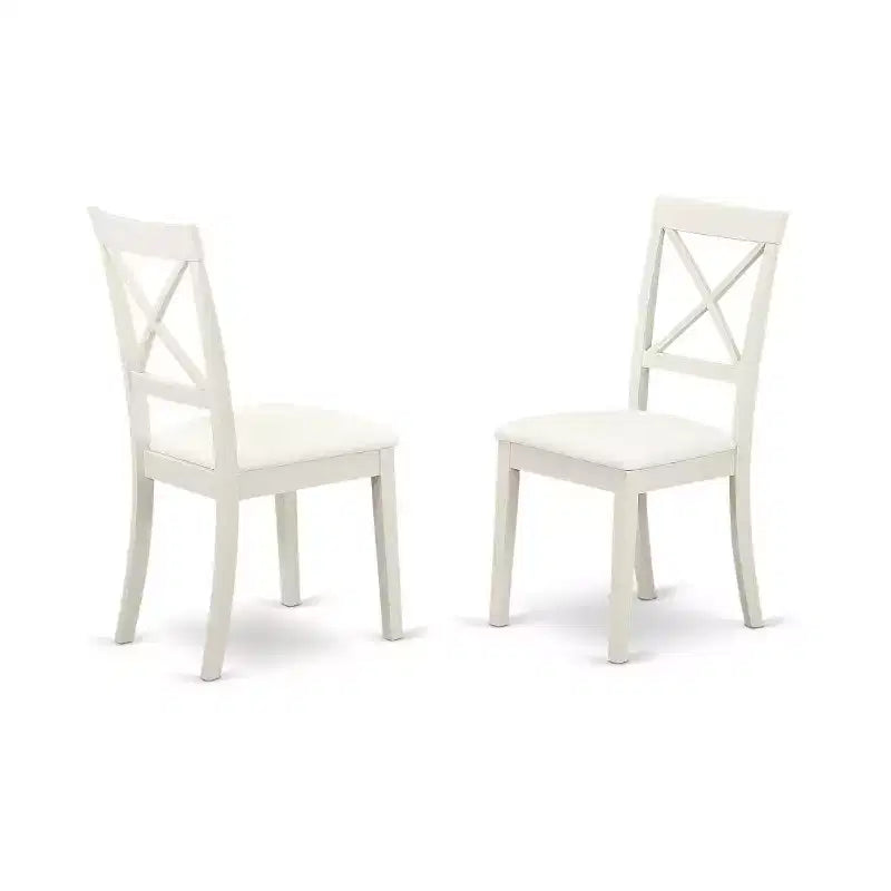 Set Tavolo e Sedie per Cucina Piccola - Tavolo da Pranzo e Sedie 3 Pezzi - Design Neoclassico - Finitura Bianco Lino