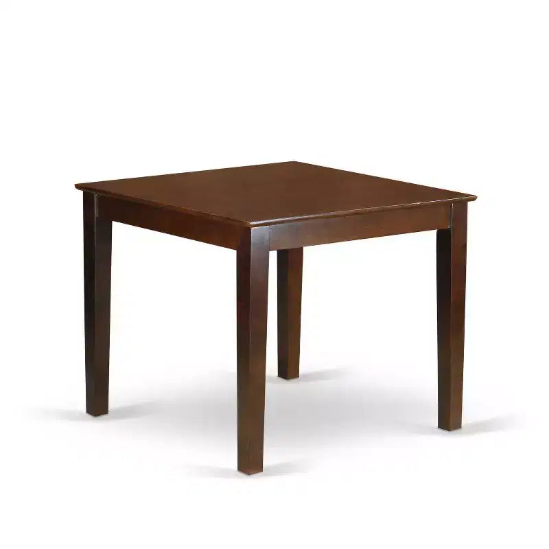 Set tavolo da pranzo HomeStock 3 pezzi con piano quadrato in legno massello finitura mogano