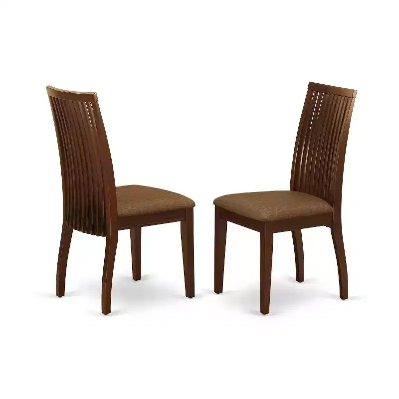 Set tavolo da pranzo HomeStock 3 pezzi con piano quadrato in legno massello finitura mogano