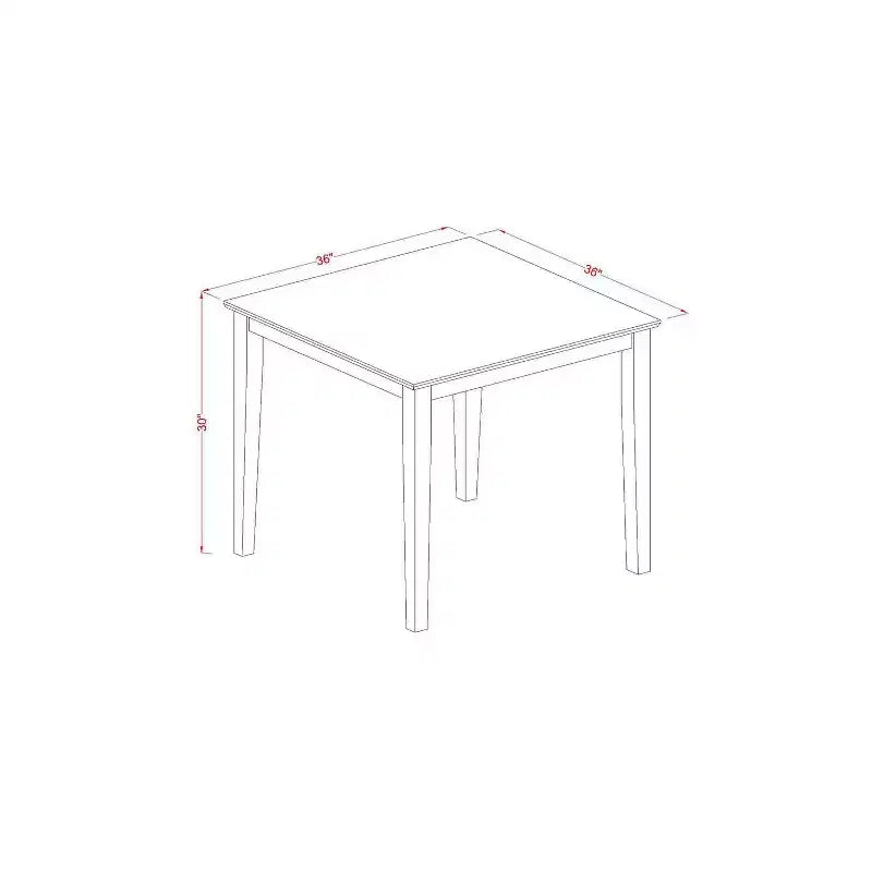 Set tavolo da pranzo HomeStock 3 pezzi con piano quadrato in legno massello finitura mogano