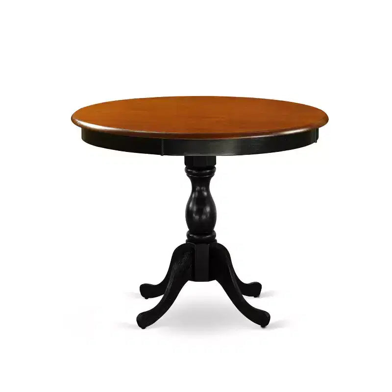 Set da pranzo 3 pezzi in legno massello finitura nero e ciliegio - 4 posti a sedere