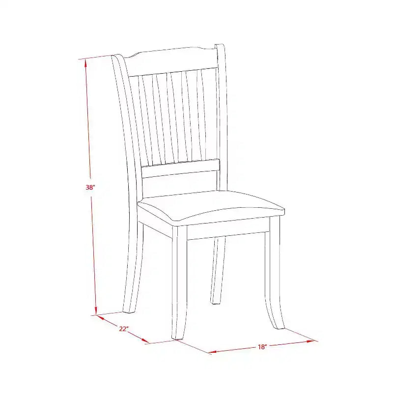 Set da pranzo 3 pezzi in legno massello finitura nero e ciliegio - 4 posti a sedere