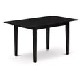 3-Piece Black Finish Rectangular Solid Wood Top Dining Table Set