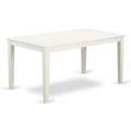 5-Piece Rectangular Linen White Finish Solid Wood Top-Upholstered Dining Room Set-Seats 4
