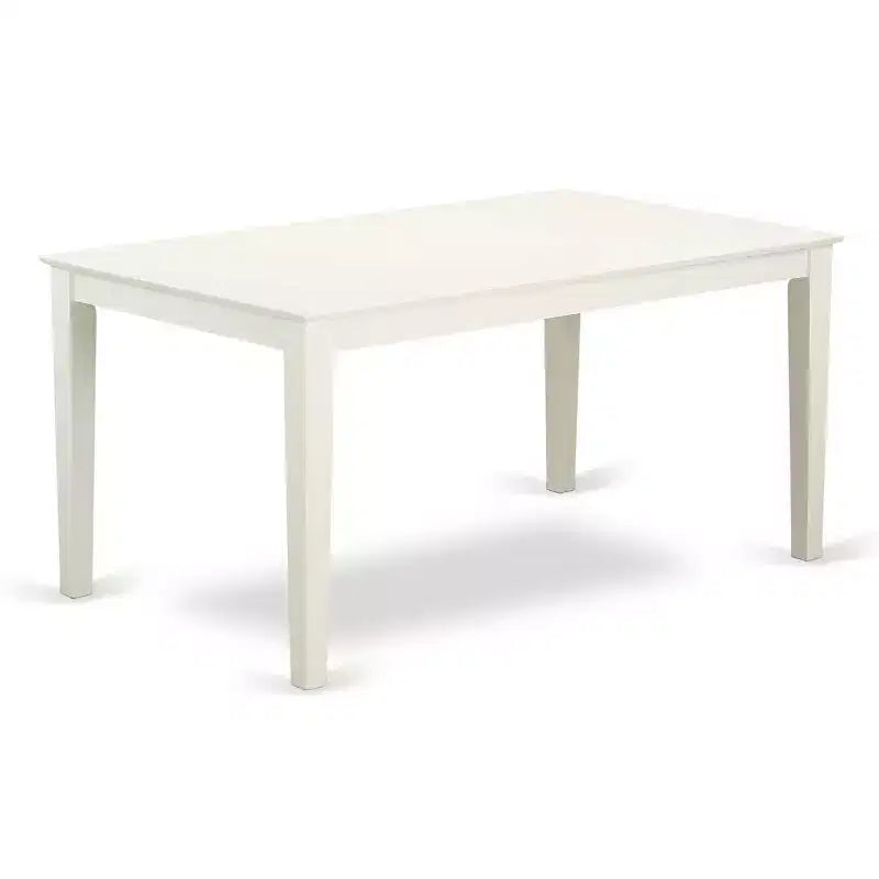 5-Piece Rectangular Linen White Finish Solid Wood Top-Upholstered Dining Room Set-Seats 4