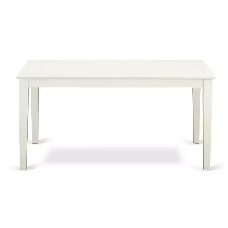 Set da pranzo in 5 pezzi rettangolare in lino bianco con piano in legno massello imbottito - 4 posti
