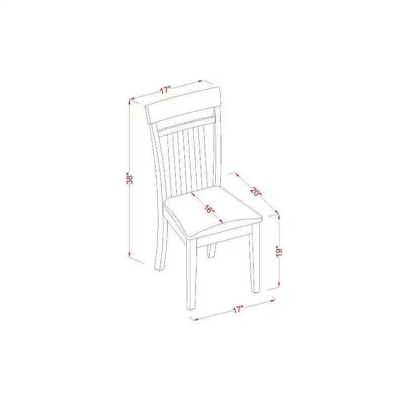 Set Tavolo da Pranzo a 3 Pezzi con Piano in Legno Massello Finitura Mogano HomeStock
