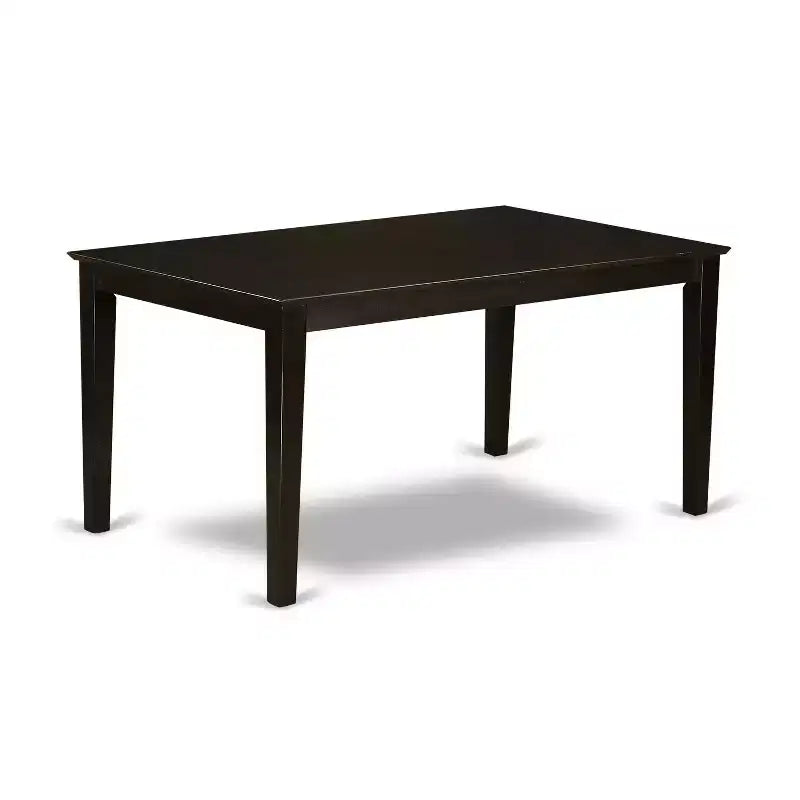 HomeStock 7-Piece Rectangle Cappuccino Finish Solid Wood Top Dining Table with 6 Chairs