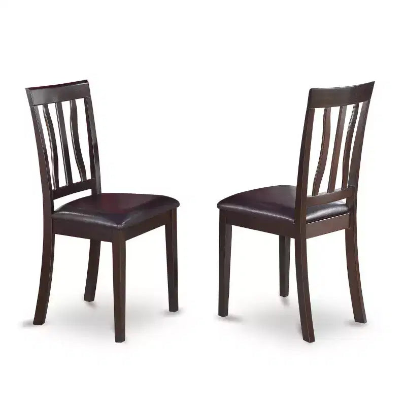 Tavolo da pranzo rettangolare HomeStock a 7 pezzi con piano in legno massello finitura cappuccino e 6 sedie