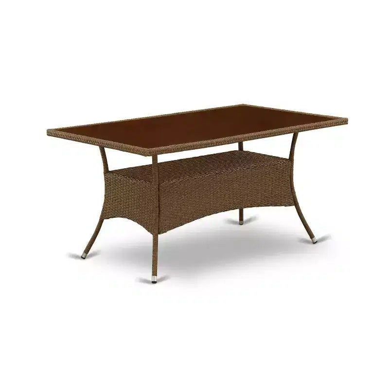 HomeStock Tavolo da pranzo a 7 pezzi con piano in legno massello finitura rovere naturale e 6 sedie