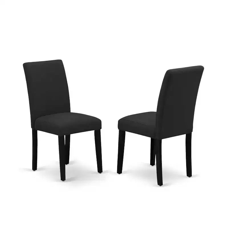 HomeStock Set da pranzo 5 pezzi con tavolo in legno massello con finitura spazzolata nera e 4 sedie