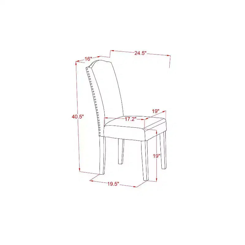 Set Tavolo da Pranzo Rotondo - Tavolo da 91 cm e 2 Sedie - Tessuto di Lino - Finitura Caffè Scuro