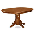 5-Piece Oval Saddle Brown Finish Solid Wood Top Dining table with 4 Chairs with