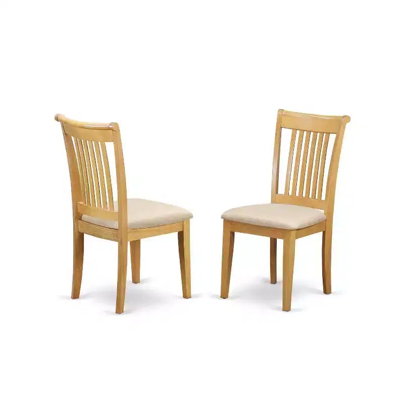 Set da Pranzo 3 Pezzi in Legno Massello con Finitura Rovere Naturale - Posti a Sedere per 4 Persone