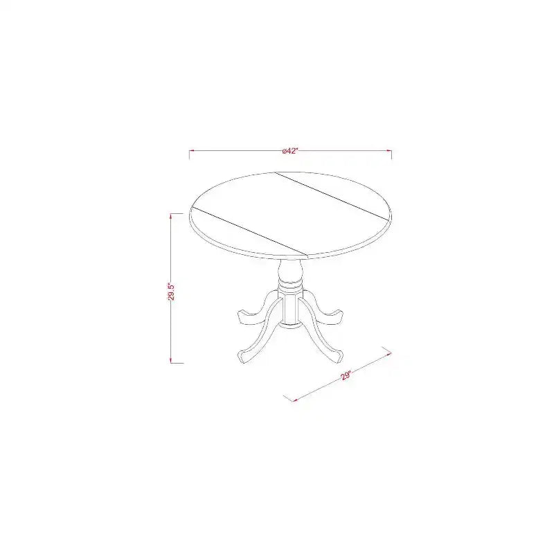 Set da Pranzo 3 Pezzi in Legno Massello con Finitura Rovere Naturale - Posti a Sedere per 4 Persone