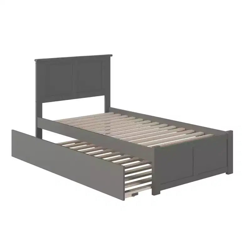 HomeStock 41.34 in.H Gray Twin Size Freestanding Headboards with Mattress Platform