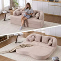 Okak Modern Folding Boneless 2-in-1 Sofa Couch with 4 Pillows,Chenille Fabric Futon Sleeper Sofabed for Living Room, Apartment