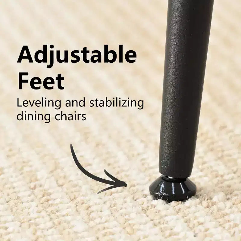 Set di 8 sedie da pranzo moderne imbottite in lino, sedie da cucina senza braccioli con gambe in metallo nero per sala da pranzo o cucina - Panipeachy