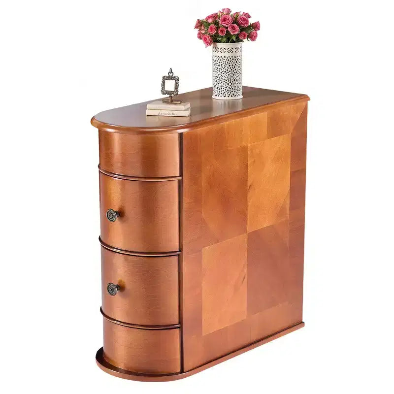 MAYEERTY Tavolino da Divano con 2 Cassetti, Comodino Alto Vintage, Nessun Assemblaggio