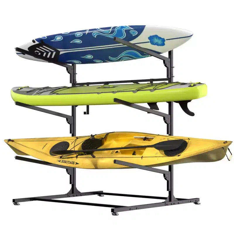 Kayak Storage Rack, Heavy Duty Kayak Racks for Garage and Outdoor Storage, Weatherproof and Heavy Duty Surfboard Storage Rack,Adjustable Canoes Kayaks