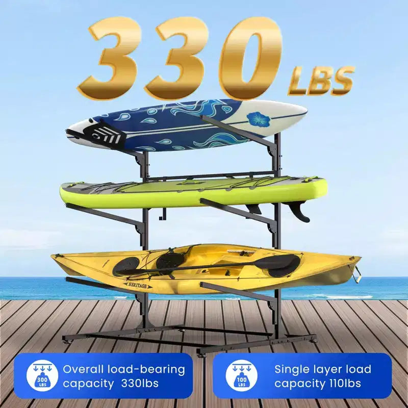 Supporto per Kayak, Porta Kayak Robusto per Garage e Stoccaggio Esterno, Porta Tavole da Surf Resistente alle Intemperie e Robusto, Canoe Kayak Regolabili
