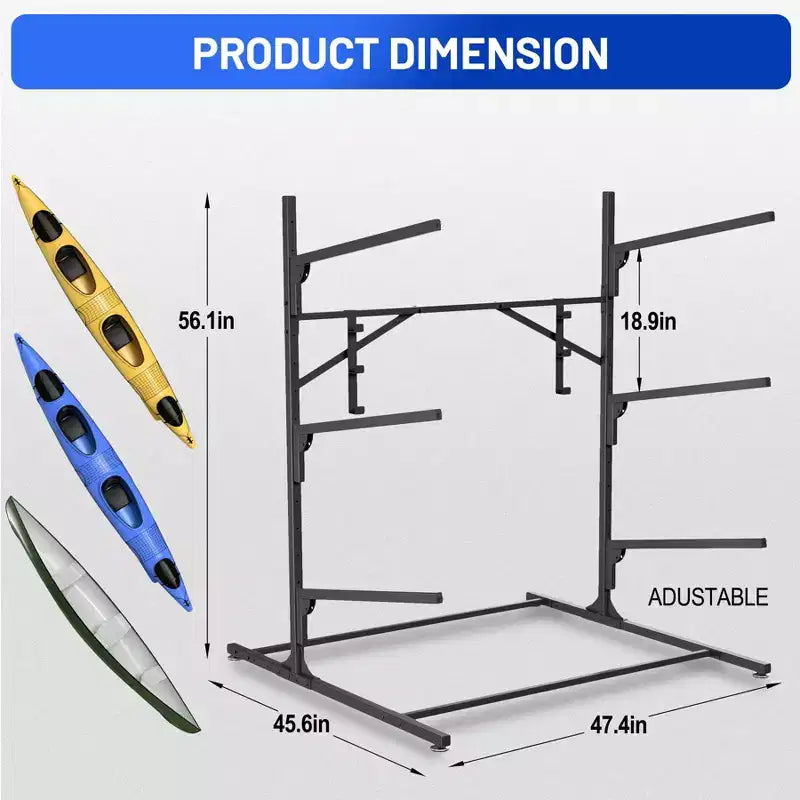 Supporto per Kayak, Porta Kayak Robusto per Garage e Stoccaggio Esterno, Porta Tavole da Surf Resistente alle Intemperie e Robusto, Canoe Kayak Regolabili