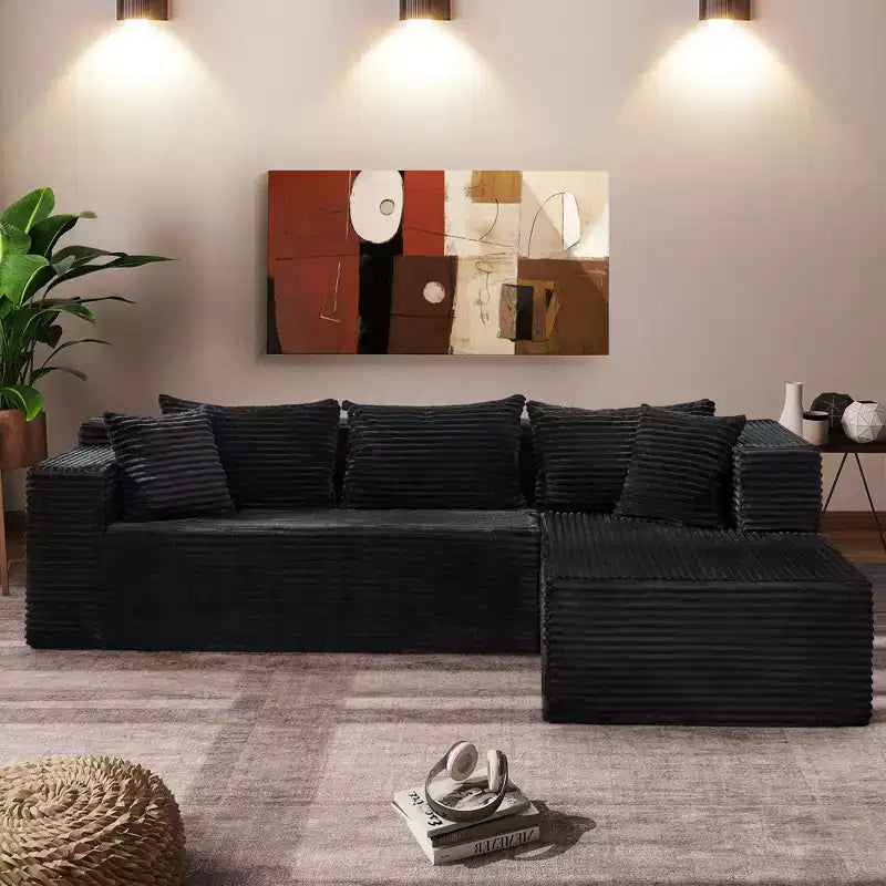 Modular Sectional Sofa - Couch with Chaise, Corduroy Couch, l Shaped Couches for Living Room