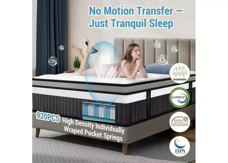 King Size Mattress, 14 Inch Gel Memory Foam King Mattress for Cooling Night & Pressure Relief, Medium Plush Feel with Motion Isolating