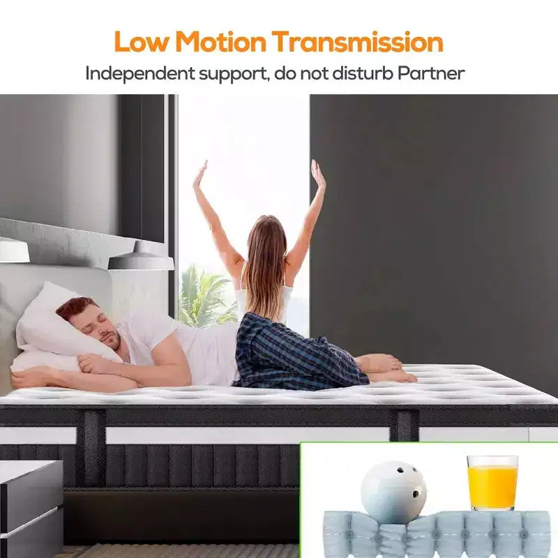 Materasso King Size, Materasso King in Memory Foam Gel da 14 Pollici per Notti Fresche e Sollievo dalla Pressione, Sensazione Media Morbida con Isolamento del Movimento