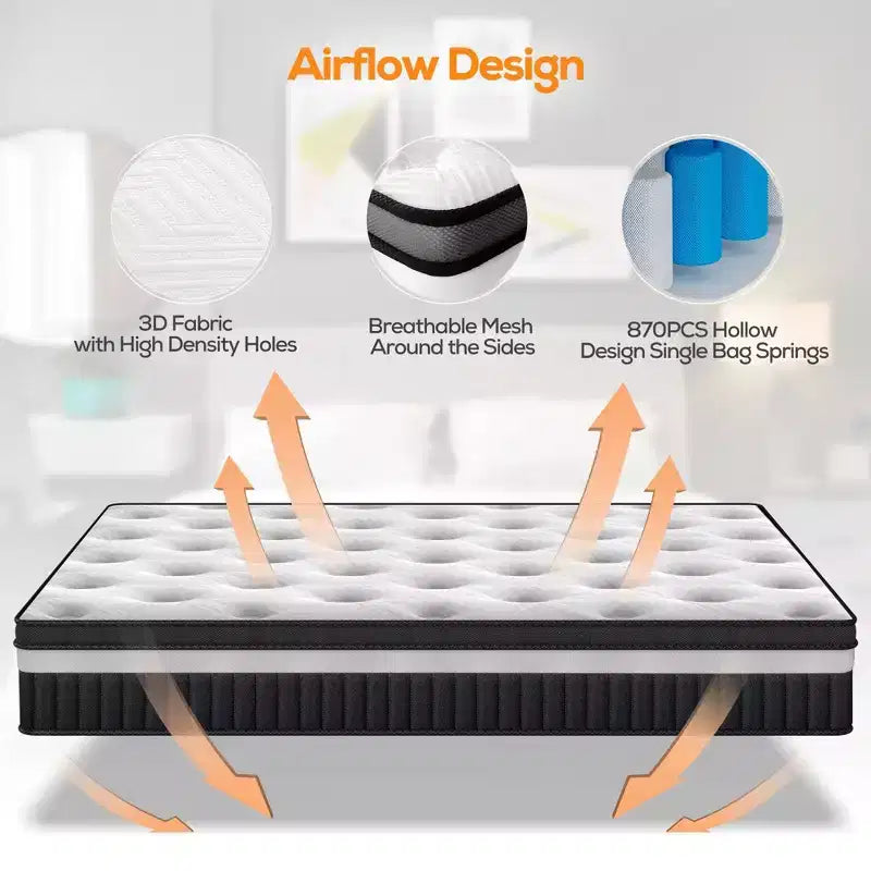Materasso King Size, Materasso King in Memory Foam Gel da 14 Pollici per Notti Fresche e Sollievo dalla Pressione, Sensazione Media Morbida con Isolamento del Movimento
