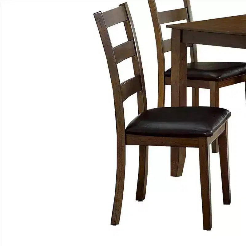 Set da pranzo Royal Hampton da 5 pezzi con sedie in similpelle, marrone