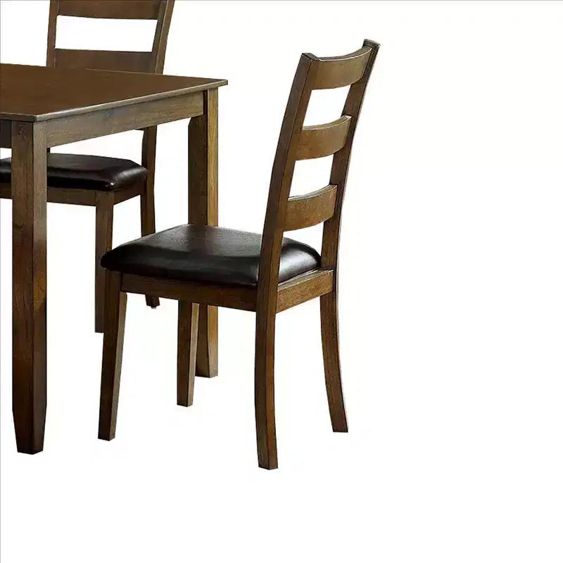 Set da pranzo Royal Hampton da 5 pezzi con sedie in similpelle, marrone
