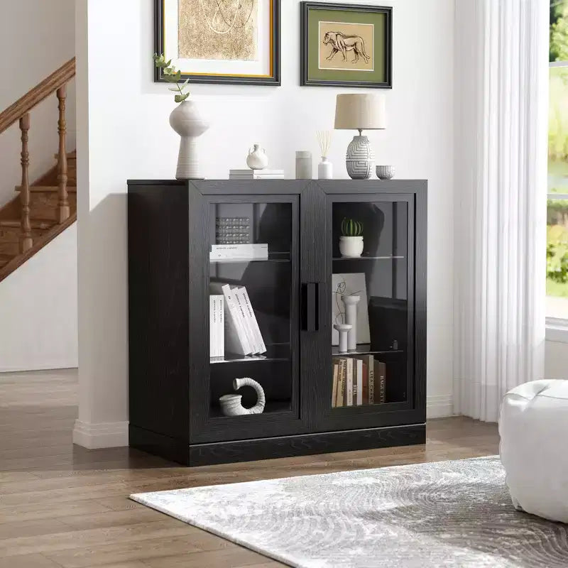 Mobile e credenza impilabili in legno massello con ripiani regolabili