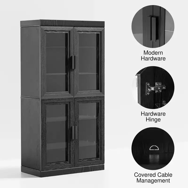 Mobile e credenza impilabili in legno massello con ripiani regolabili