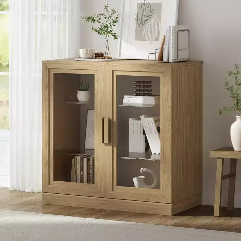 Mobile e credenza impilabili in legno massello con ripiani regolabili