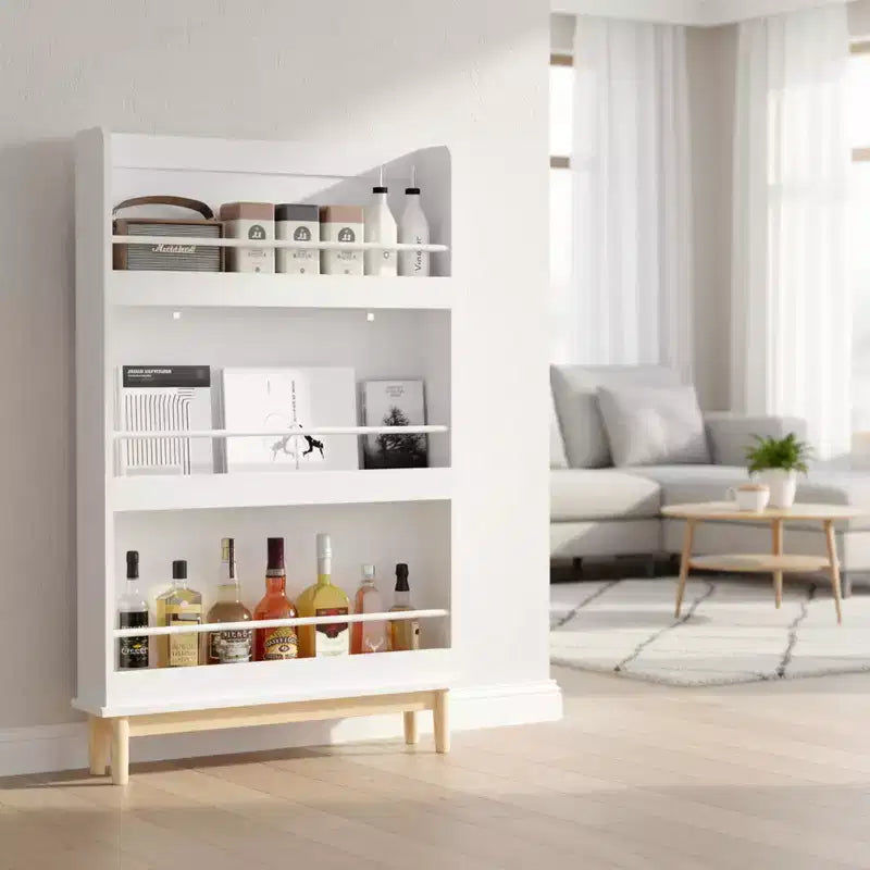 Homy Casa Scaffale a parete per bambini con ripiani espositivi frontali, bianco