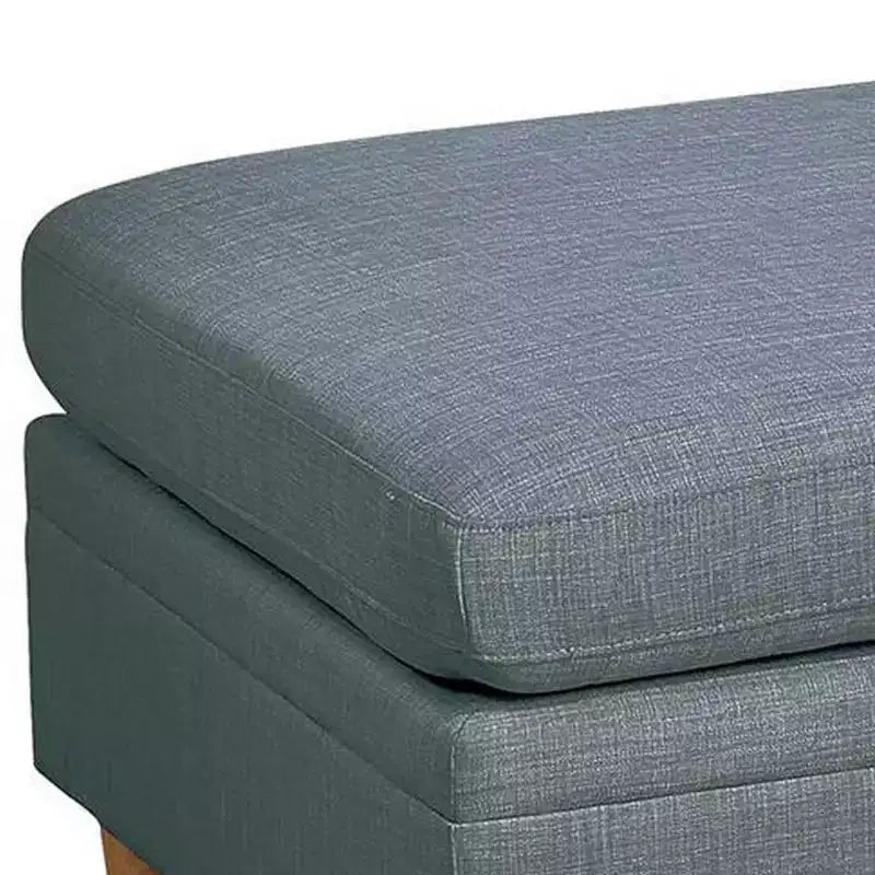 Pouf Royal Hampton da 37 pollici, seduta quadrata imbottita, tessuto Dorris grigio acciaio liscio