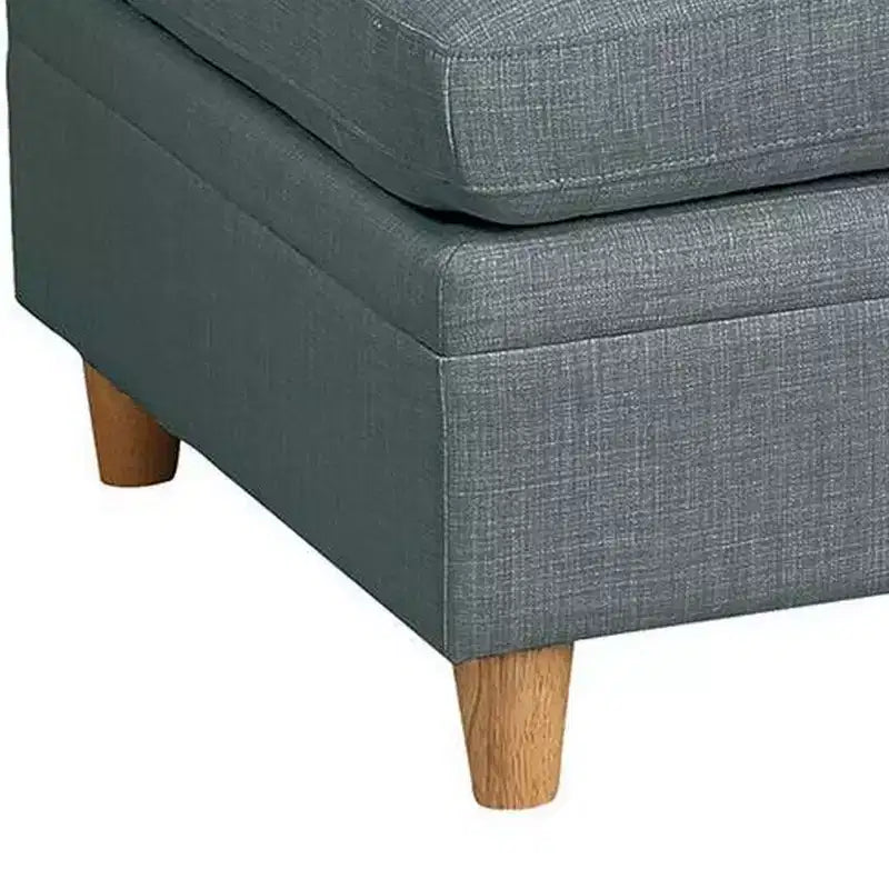 Pouf Royal Hampton da 37 pollici, seduta quadrata imbottita, tessuto Dorris grigio acciaio liscio