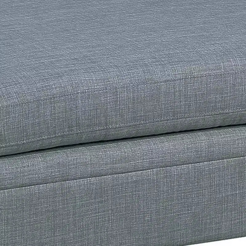 Pouf Royal Hampton da 37 pollici, seduta quadrata imbottita, tessuto Dorris grigio acciaio liscio