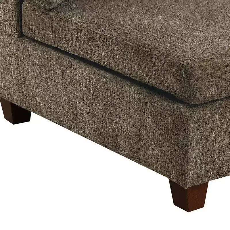 Sedia senza braccioli Royal Hampton Fabric con cuscini posteriori staccabili, Marrone