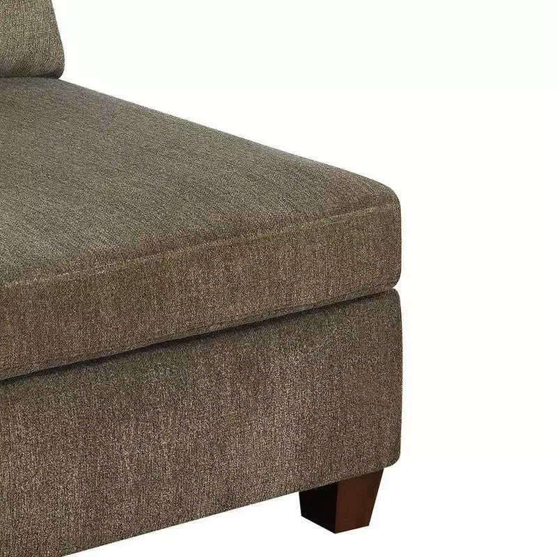 Sedia senza braccioli Royal Hampton Fabric con cuscini posteriori staccabili, Marrone