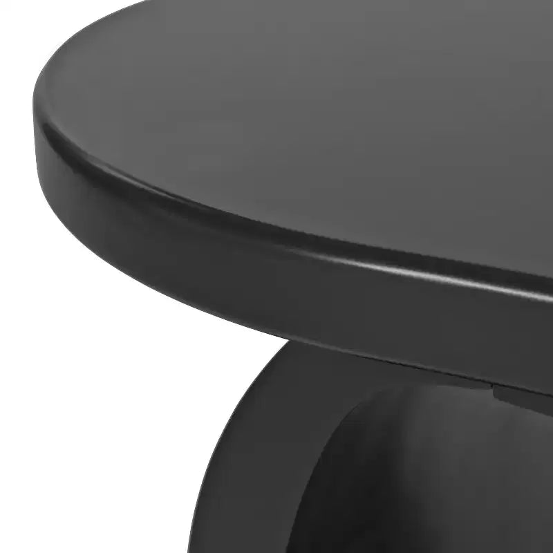 Tavolino da caffè Cloud in legno, tavolino laterale irregolare color crema con gambe curve, tavolino centrale piccolo con bordo arrotondato per soggiorno