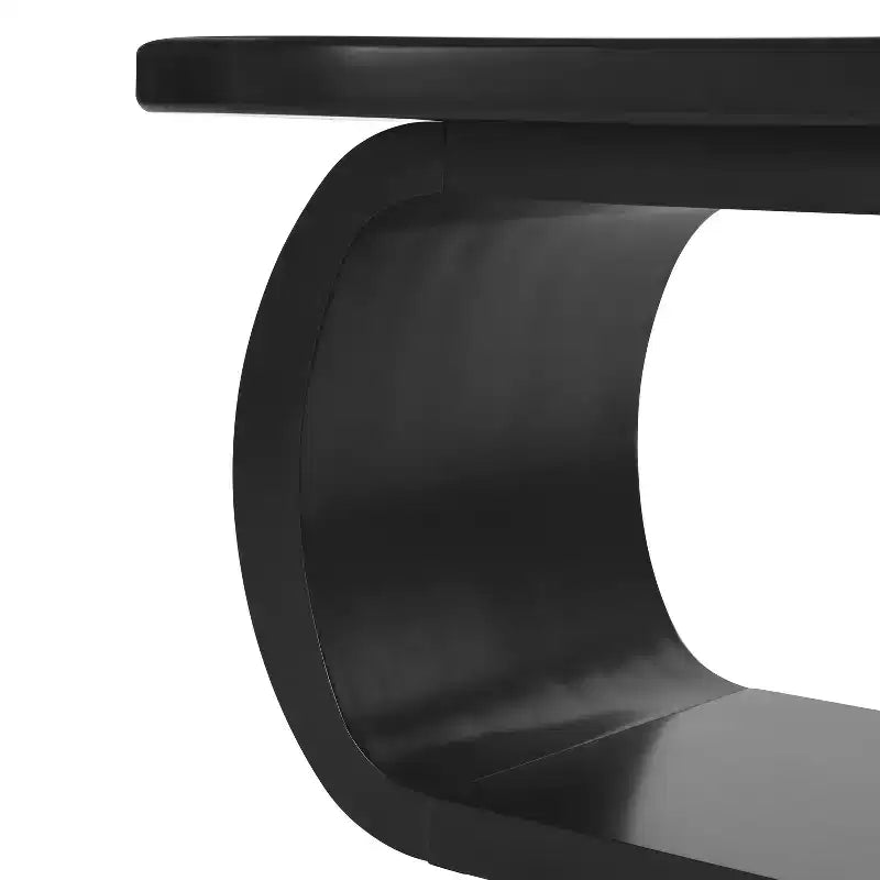 Tavolino da caffè Cloud in legno, tavolino laterale irregolare color crema con gambe curve, tavolino centrale piccolo con bordo arrotondato per soggiorno