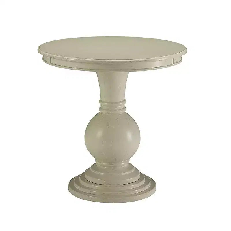 Tavolino d'appoggio Royal Hampton con base a piedistallo, bianco antico