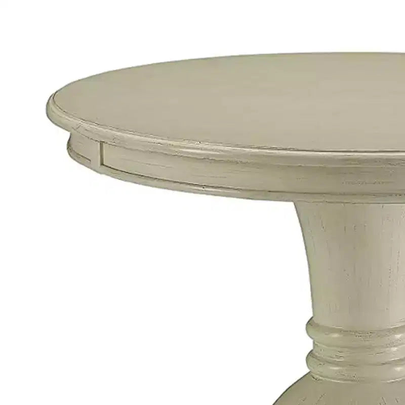 Tavolino d'appoggio Royal Hampton con base a piedistallo, bianco antico