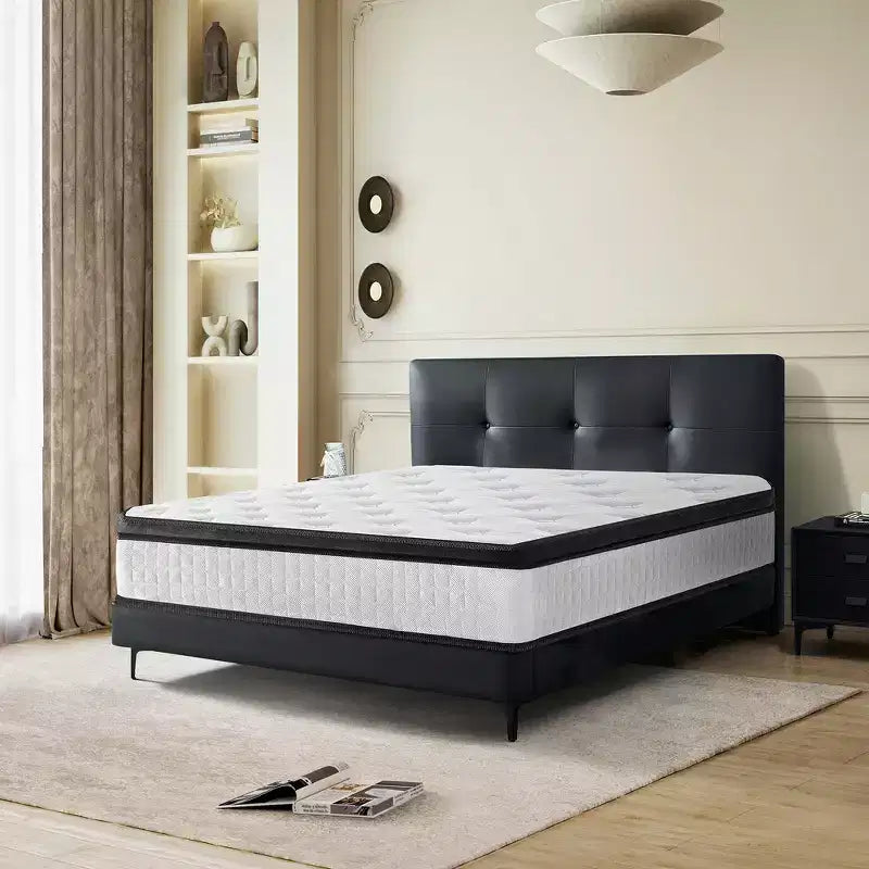 Whisen 12 Full Size Hybrid Mattress with 7-Zoned Memory Foam, Individual Pocket Spring, Knitted Cover