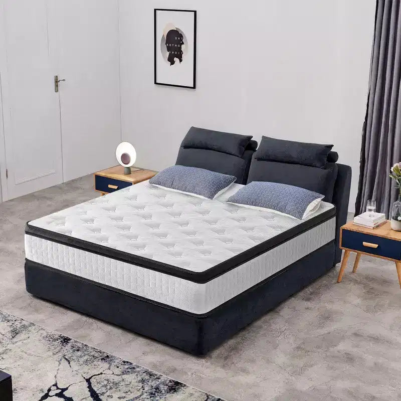 Materasso ibrido Whisen 12 Full Size con memory foam a 7 zone, molle insacchettate singole, rivestimento in tessuto a maglia