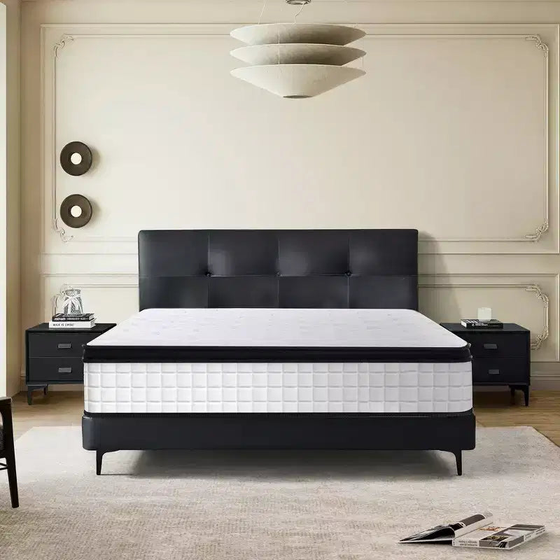 Materasso ibrido Whisen 12 Full Size con memory foam a 7 zone, molle insacchettate singole, rivestimento in tessuto a maglia