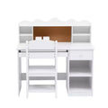 Children's Study Desk and Chair Set with Bookshelf and Two Pencil Holders, Suitable for Kids' School Desks and Student Study Tables